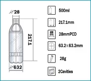Botellas de bebidas carbonatadas